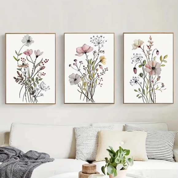 Other - Boho Floral Nature Print Canvas Wall Decor